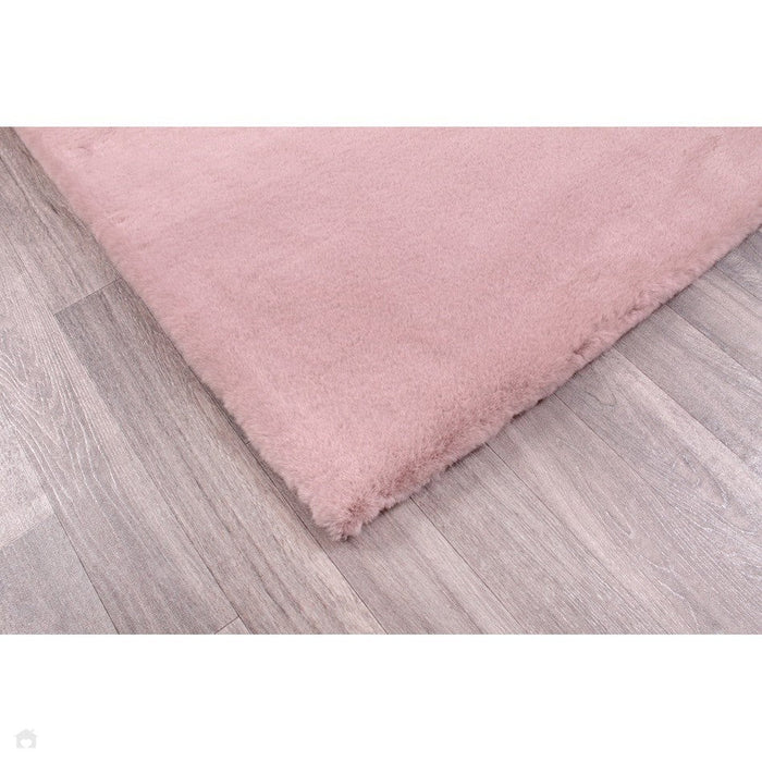 Luxe Faux Fur Rug Plain Blush Rug