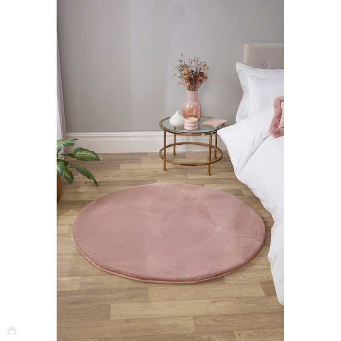 Luxe Faux Fur Rug Plain Blush Rug