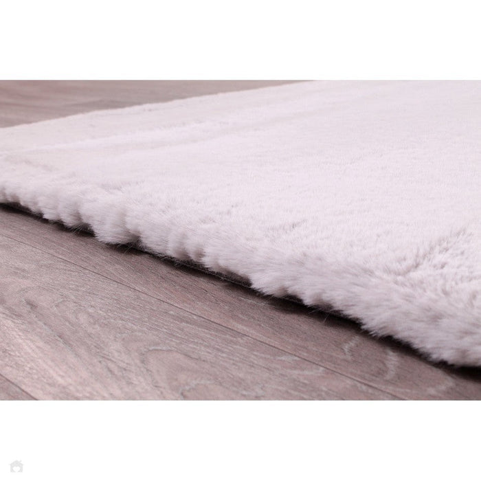 Luxe Faux Fur Rug Plain Silver Rug