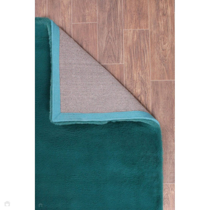 Luxe Faux Fur Rug Plain Teal Rug