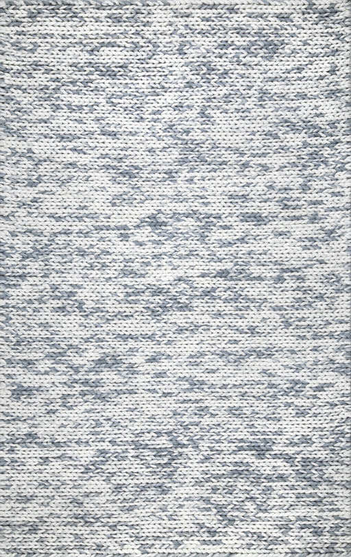 Luxurious Knit Wool Area Rug in Silver Color