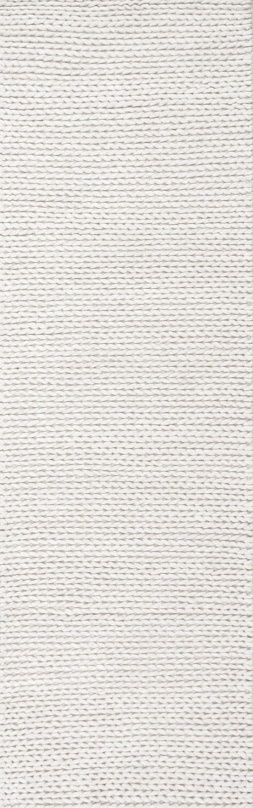 Luxurious Off White Knit Wool Area Rug