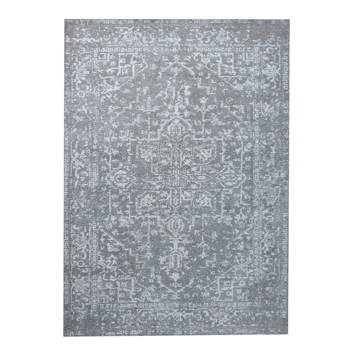 Tappeto grigio di lusso in tessuto jacquard di ciniglia di cotone