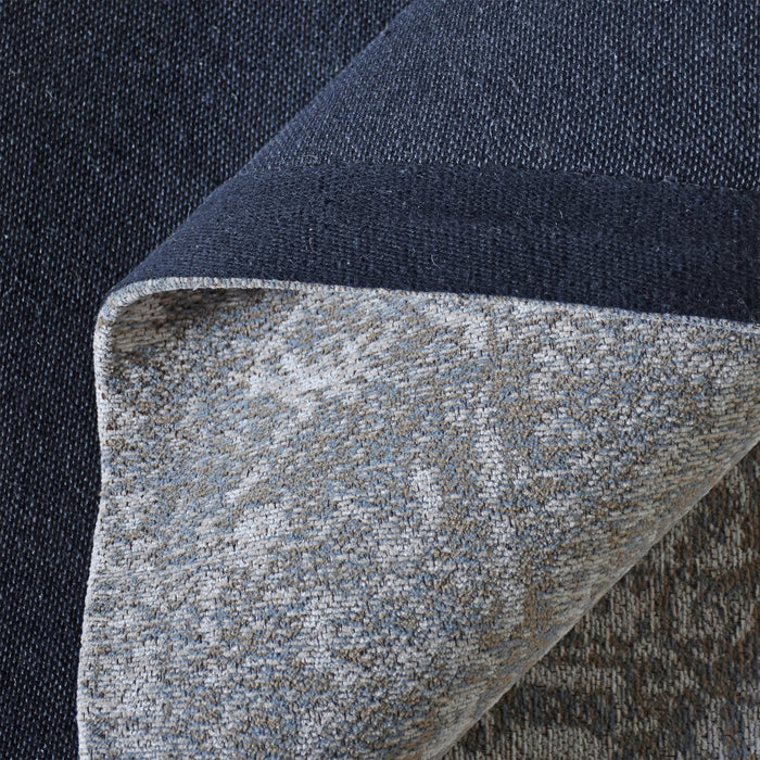 Tappeto grigio di lusso in tessuto jacquard di ciniglia di cotone