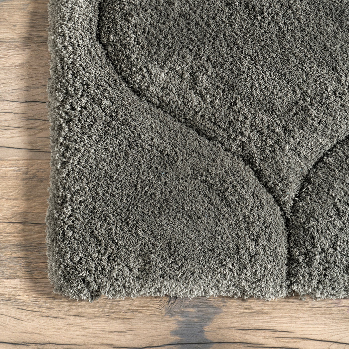 Luxury Dark Grey Shag Area Rug 100% Polyester 150x230 cm