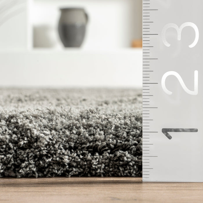 Luxury Dark Grey Shag Area Rug 100% Polyester 150x230 cm