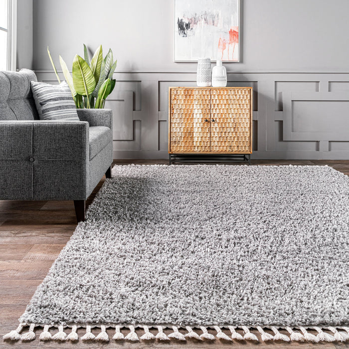 Luxury Grey Shag Area Rug 120cm X 170cm