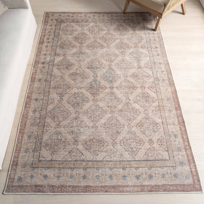 Luz Medallion Machine Washable Area Rug 140x200 cm Taupe