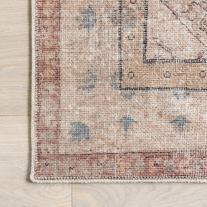 Luz Medallion Machine Washable Area Rug 140x200 cm Taupe