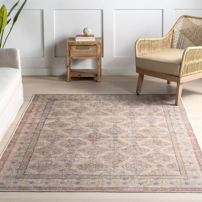 Luz Medallion Machine Washable Area Rug 140x200 cm Taupe