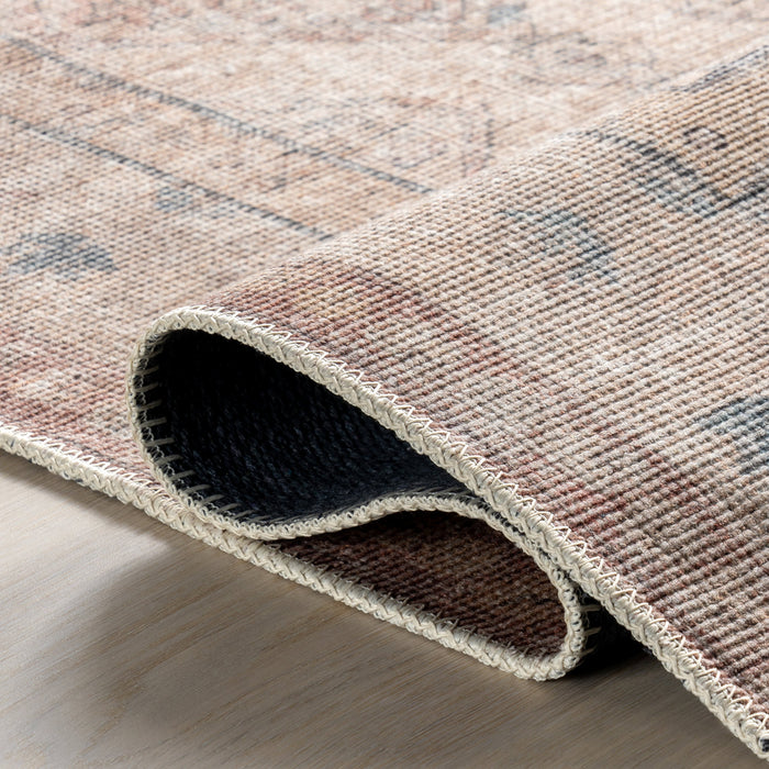 Luz Medallion Machine Washable Area Rug 140x200 cm Taupe