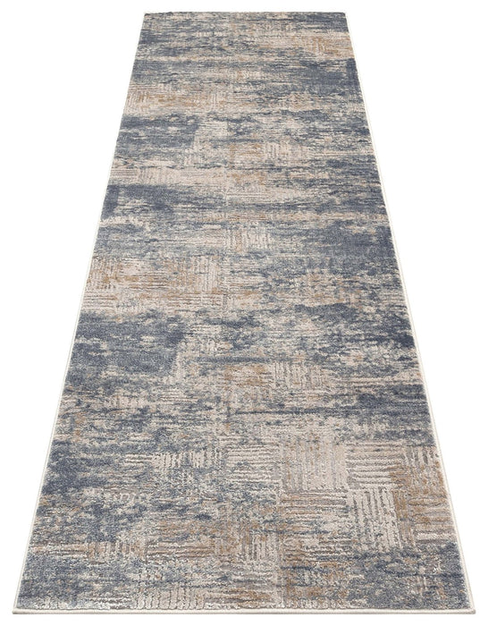 Luzon LUZ805 Blue Ivory Runner Rug