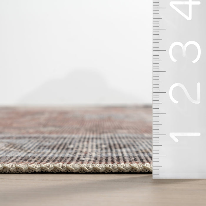 Mabel Vintage Medallion Machine Washable Rug 160x230 cm Rust