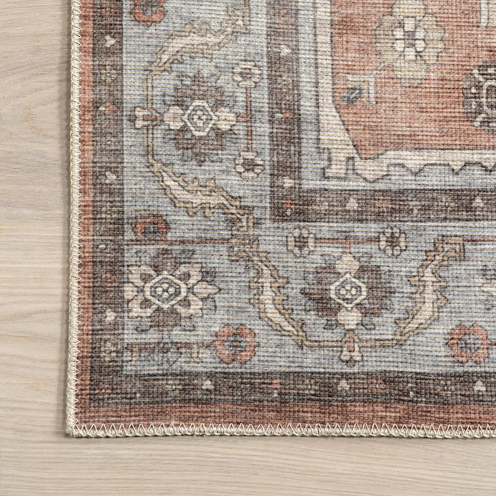Mabel Washable Medallion Area Rug 150x240 cm Rust