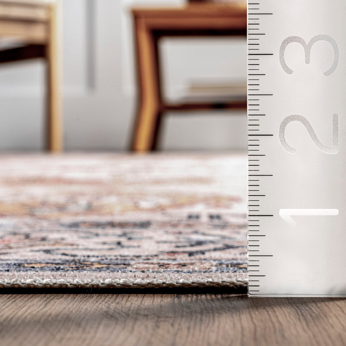 Machine Washable Beige Area Rug For High Traffic Homes