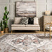 Machine Washable Beige Crystalline Medallion Area Rug 160x230 cm