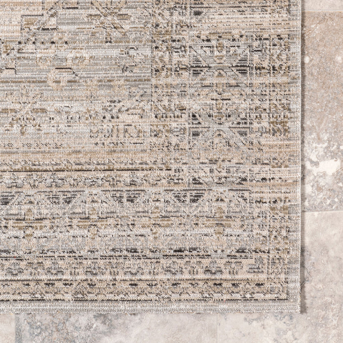 Machine Washable Beige Indoor Outdoor Rug 76x152 cm