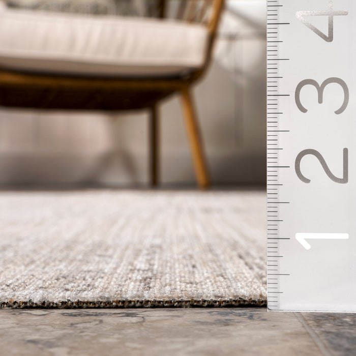 Machine Washable Beige Indoor Outdoor Rug 76x152 cm