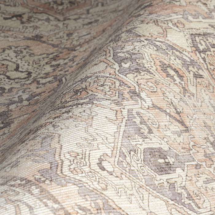 Machine Washable Beige Medallion Area Rug 150x230 cm