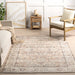 Machine Washable Beige Medallion Area Rug 150x230 cm