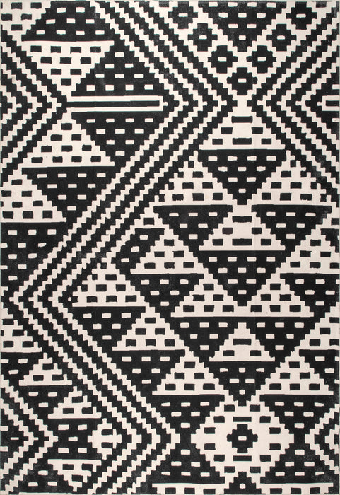 Machine Washable Black Trellis Area Rug 160 x 230 cm