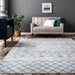 Tappeto blu Crosshatch lavabile in lavatrice 120x180 cm