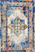 Tappeto con medaglione multicolore blu lavabile in lavatrice 120x180 cm