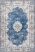 Machine Washable Blue Rosette Medallion Area Rug 120x180 cm