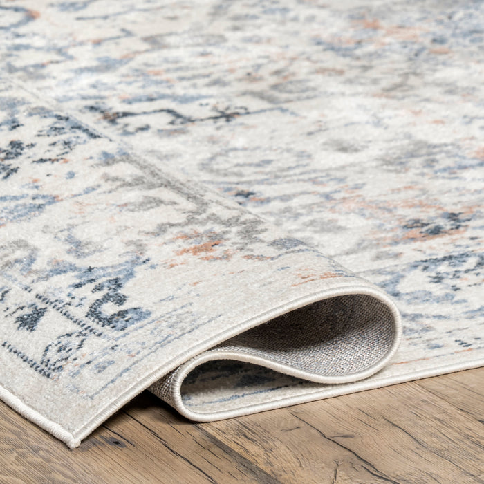 Machine Washable Blue Snowflake Area Rug 152x244 cm