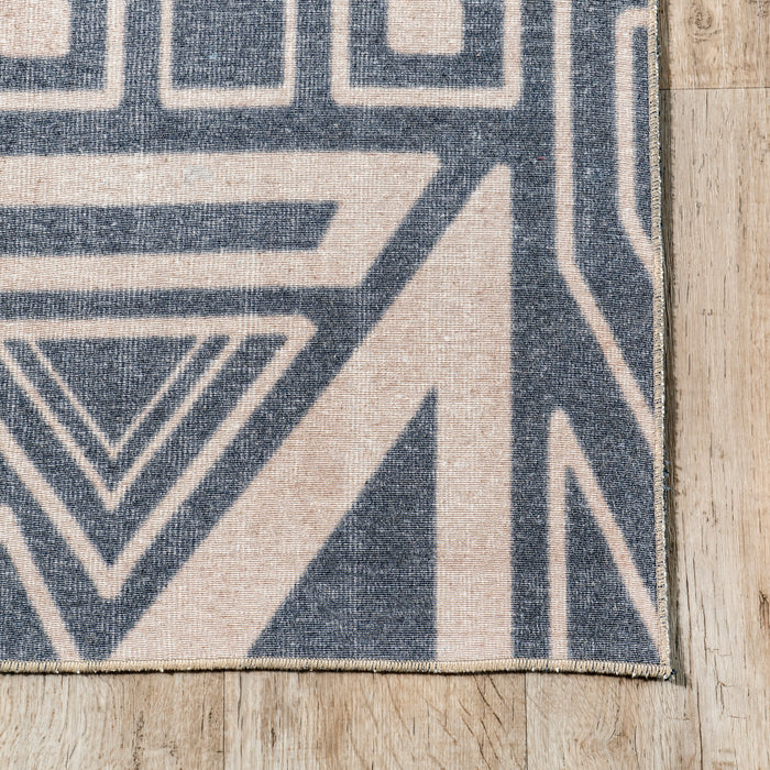 Machine Washable Blue Symbolism Area Rug 150x230 cm