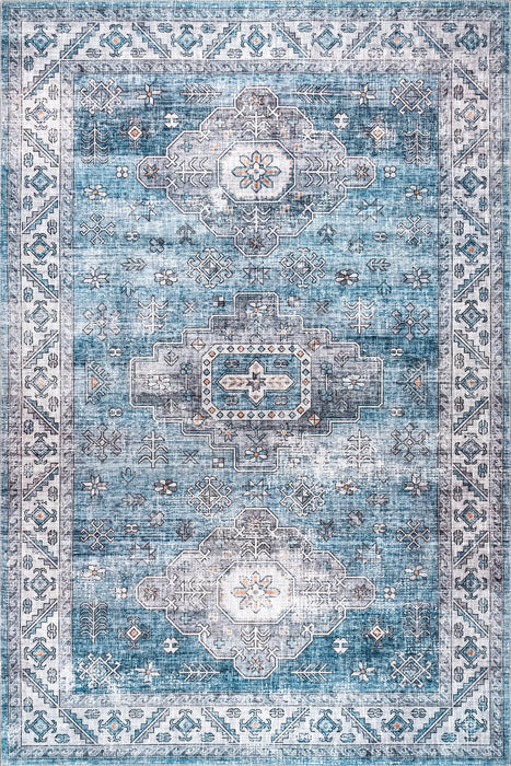 Machine Washable Blue Vintage Rug 120x180 cm