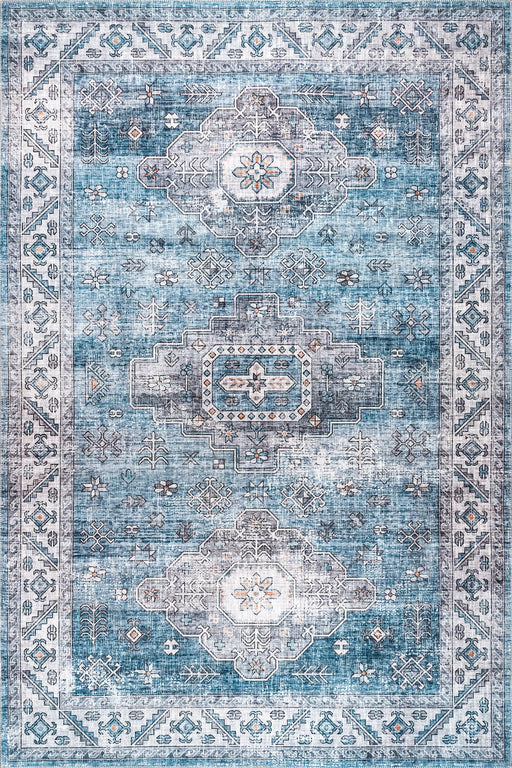 Machine Washable Blue Vintage Rug 120x180 cm