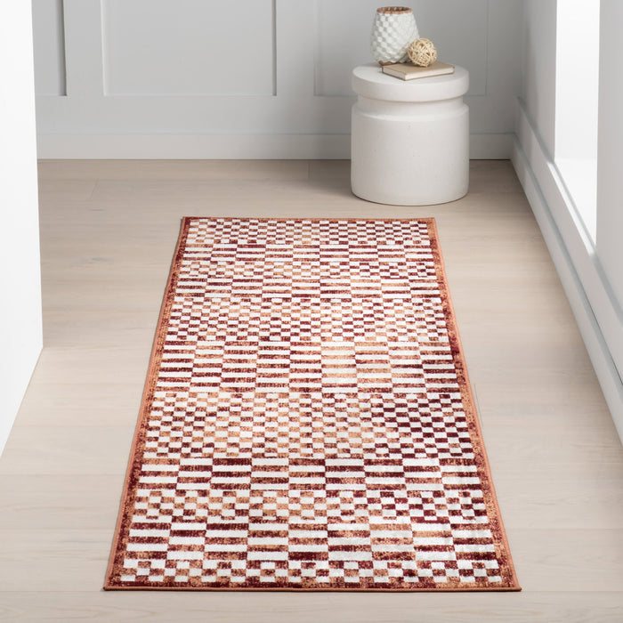 Machine Washable Brick Tiled Area Rug for Home Decor