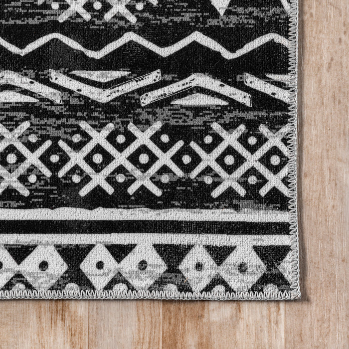 Machine Washable Charcoal Area Rug for Busy Homes
