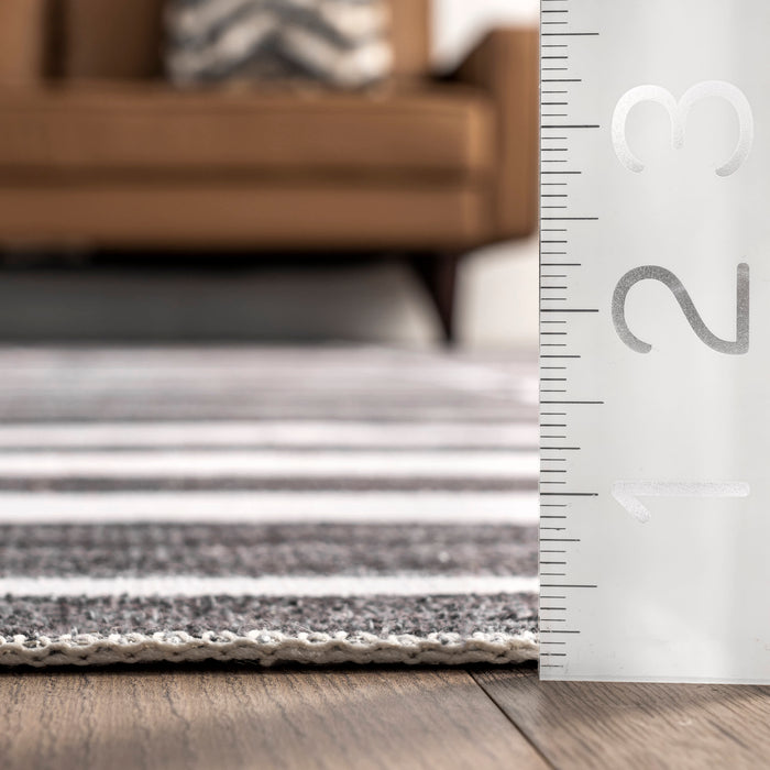 Machine Washable Charcoal Rug for High Traffic Areas