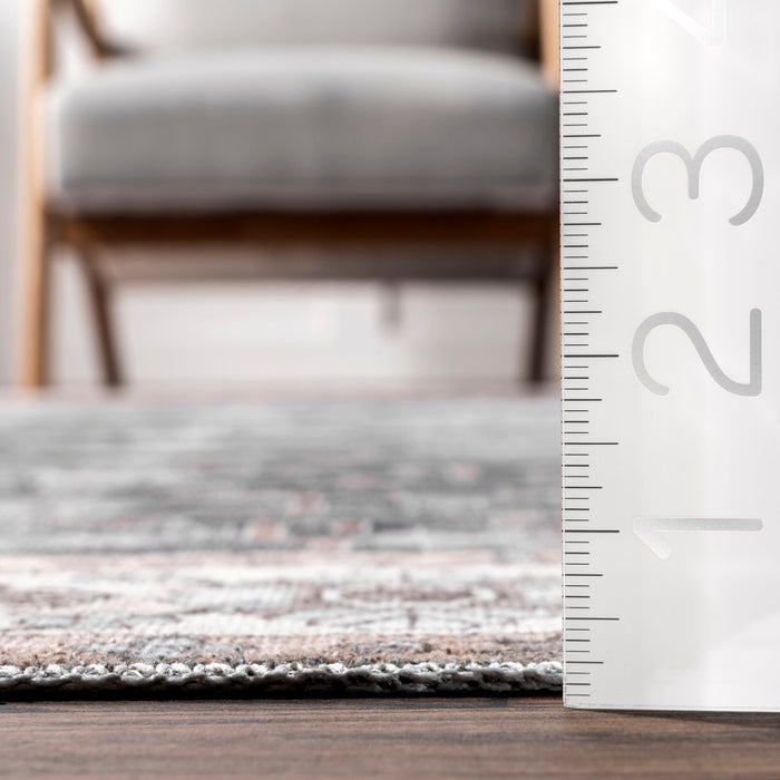 Machine Washable Charcoal Vintage Area Rug 150x240 cm