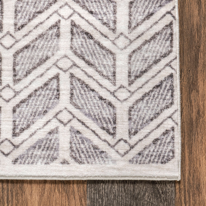 Machine Washable Chevron Rug 90x150 cm Grey