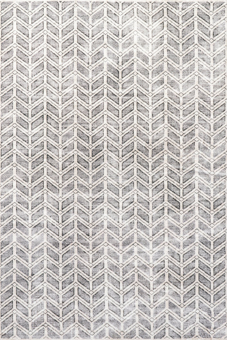 Machine Washable Chevron Rug 90x150 cm Grey