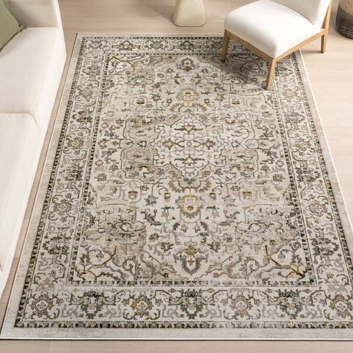 Machine Washable Cream Vines Area Rug 120x180 cm