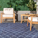 Machine Washable Dark Blue Indoor Outdoor Rug
