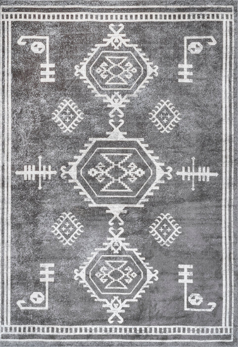 Machine Washable Dark Grey Area Rug 140x200 cm