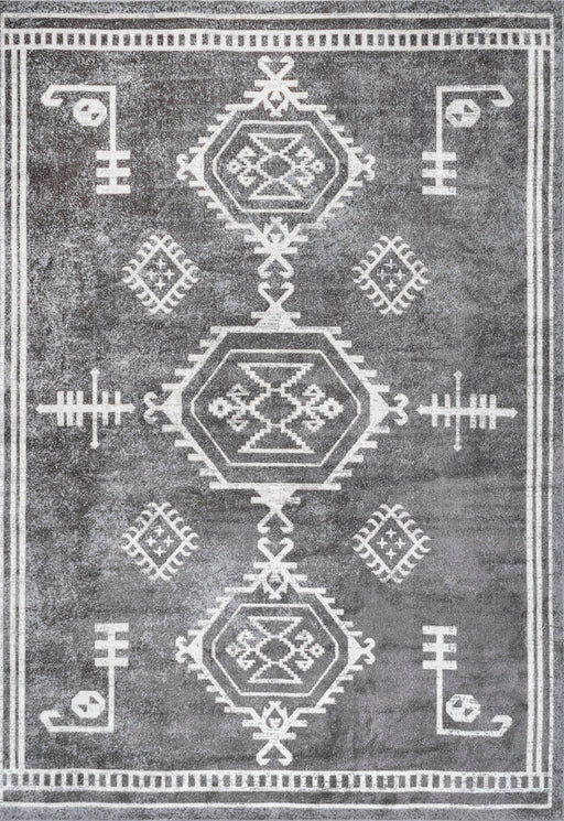 Machine Washable Dark Grey Area Rug 140x200 cm