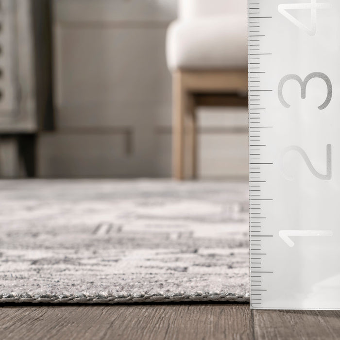 Machine Washable Dark Grey Persian Area Rug 140 x 200 cm