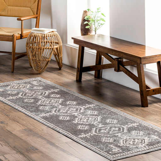 Machine Washable Dark Grey Rug for Busy Homes