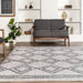 Machine Washable Diamond Area Rug 140 x 200 cm Off White