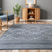 Machine Washable Diamond Area Rug in Dark Blue 120x180 cm