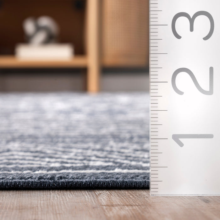 Machine Washable Diamond Area Rug in Dark Blue 120x180 cm