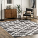 Machine Washable Diamond Rug in Charcoal Color 120x180 cm