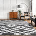 Machine Washable Diamond Rug in Charcoal Color 120x180 cm