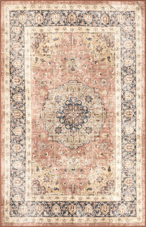 Machine Washable Distressed Peach Area Rug 140x200 cm